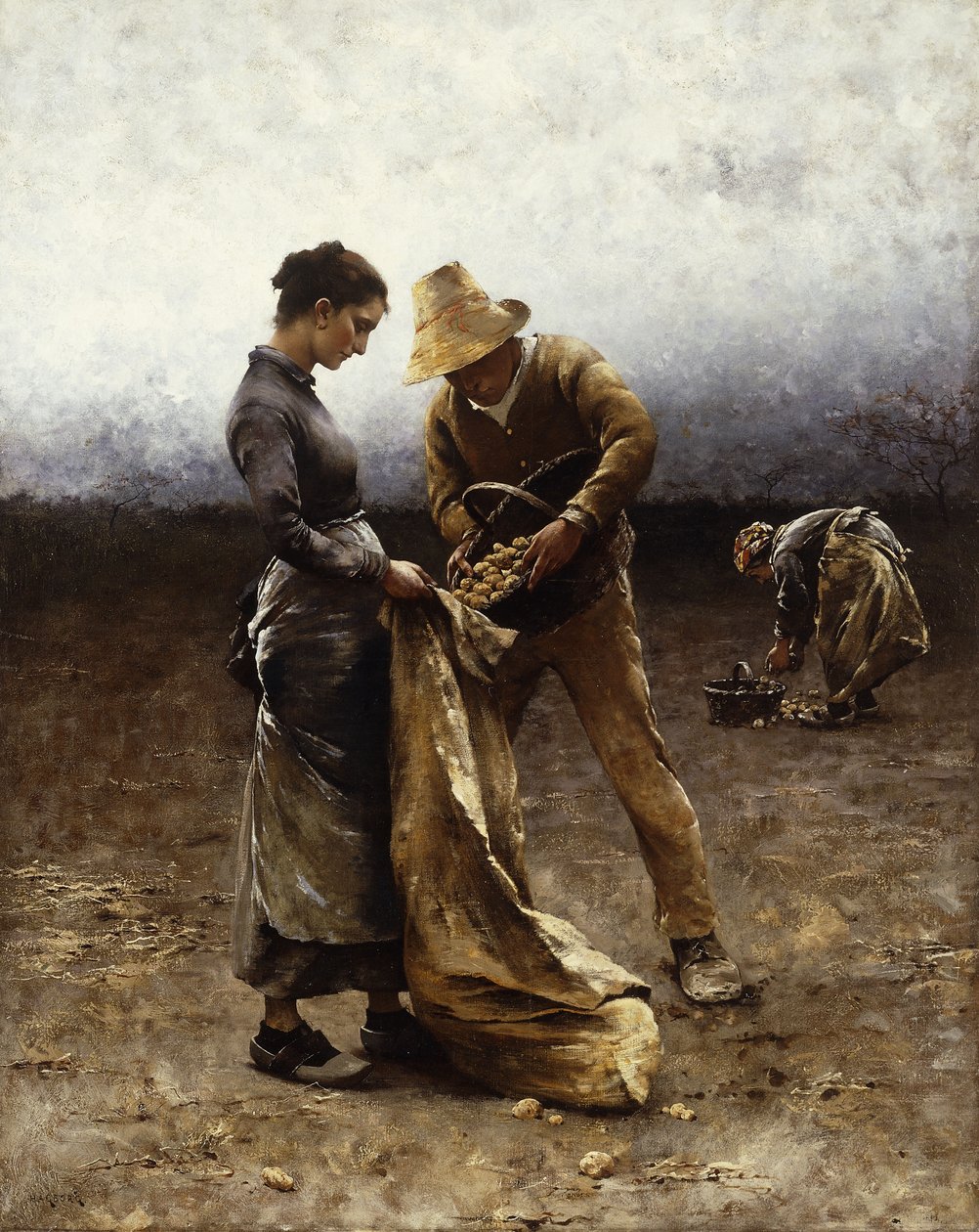 Sběrači brambor, od August Wilhelm Nikolaus Hagborg