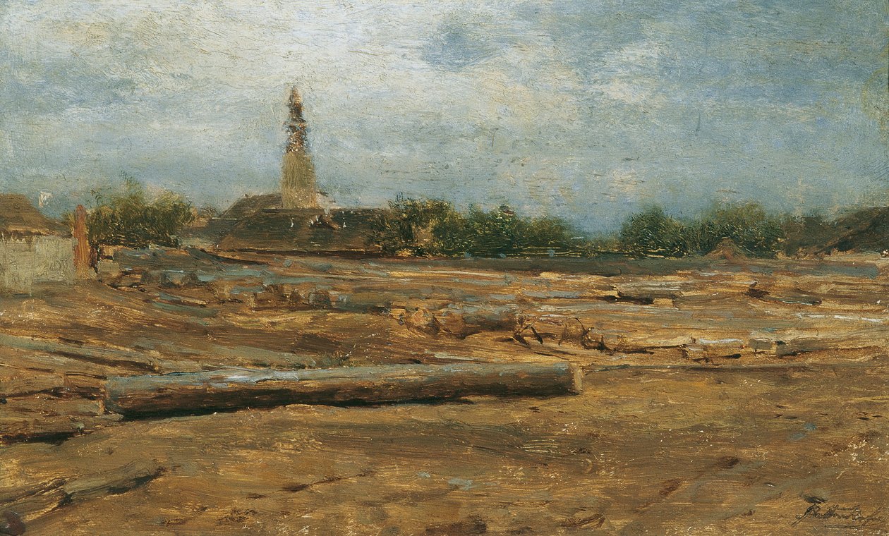 Dřevařský dvůr u Szolnoku od August von Pettenkofen