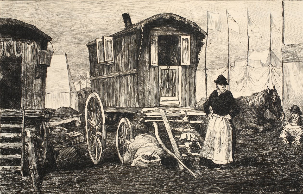 Ilustrace z publikace "La Rue a Londres", vydavatelství G. Charpentier et Cie, 1884. od Auguste Andre Lancon