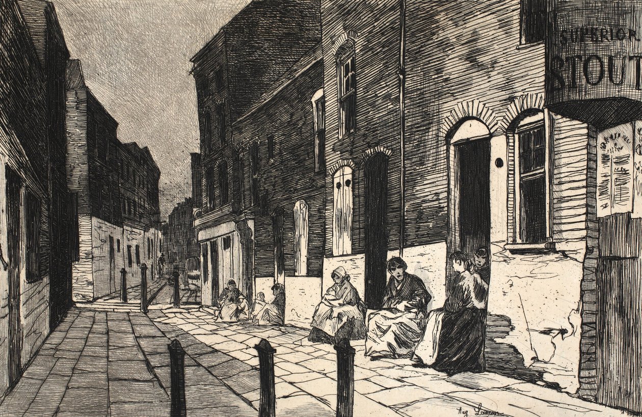 Ilustrace z publikace "La Rue a Londres", vydavatelství G. Charpentier et Cie, 1884. od Auguste Andre Lancon
