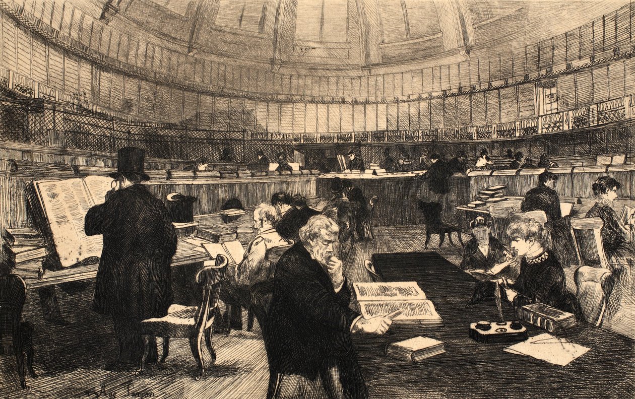 Le British Museum, ilustrace z knihy "La Rue a Londres", vyd. G. Charpentier et Cie, 1884 od Auguste Andre Lancon