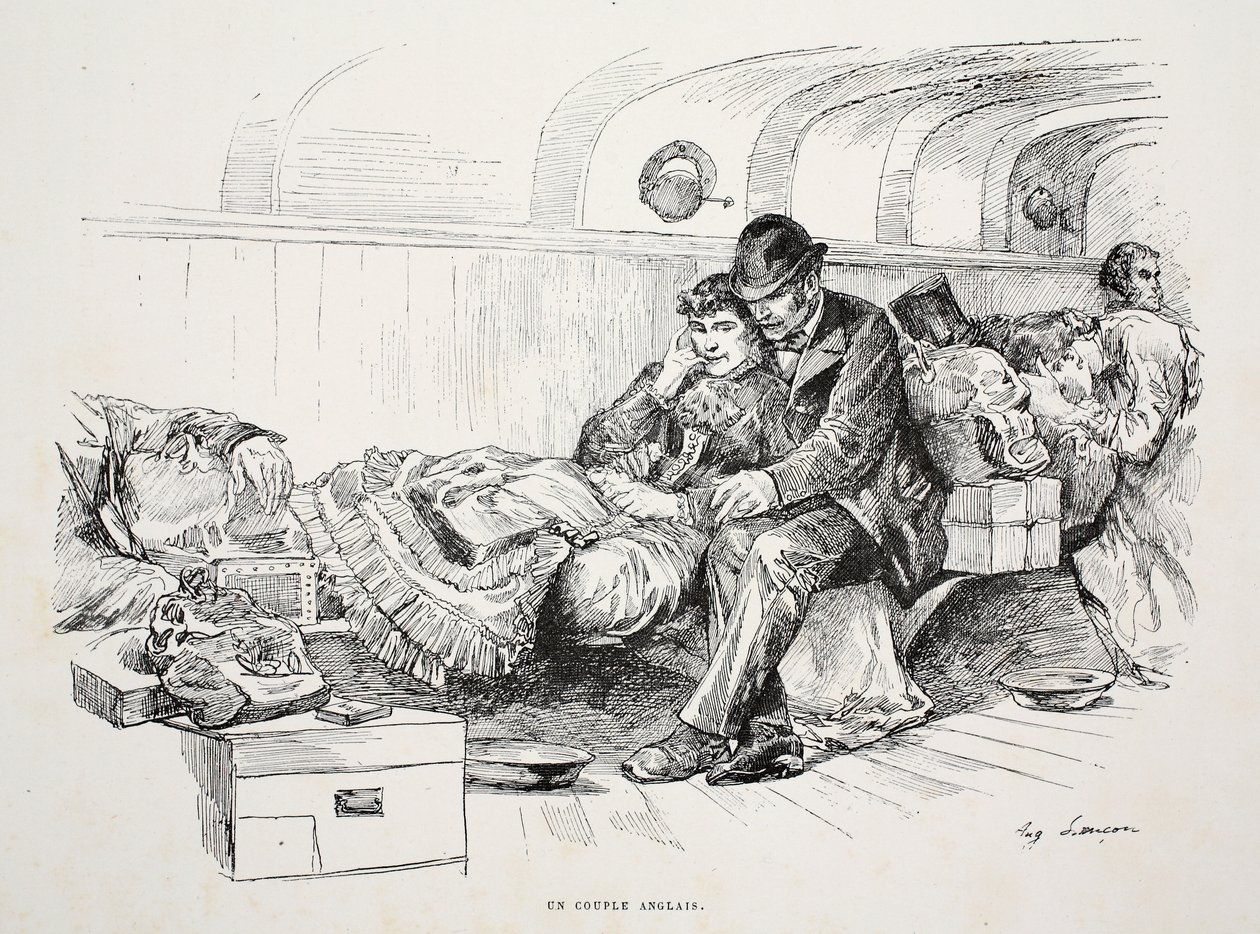 Anglický pár, ilustrace z 