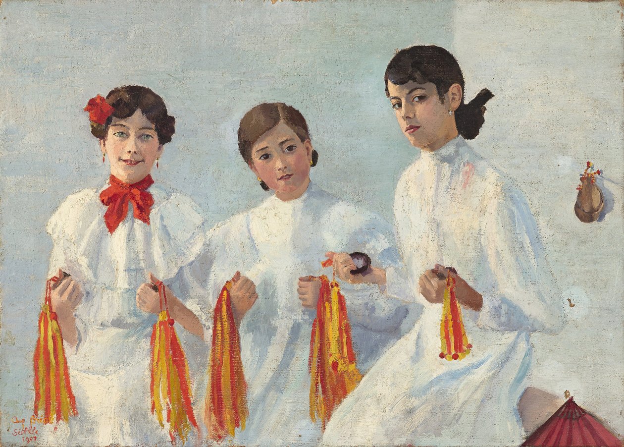 Trois jeunes Sevillanes - Obraz Auguste BREAL (1875-1938), olej na plátně, 50,7 x 70 cm, 1907 - Musee Cantini od Auguste Breal