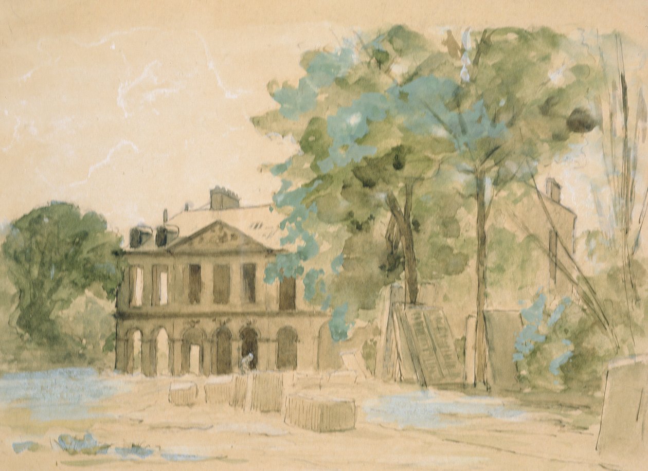 Demolice zámku de Puteaux, c.1880 wc na papíře od Auguste Durst