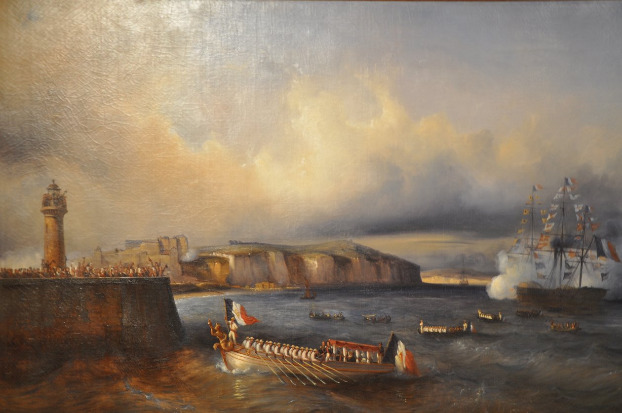 Král Ludvík-Filip přijíždí do přístavu Dieppe (Francie, Normandie) od Jean Marie Auguste Jugelet