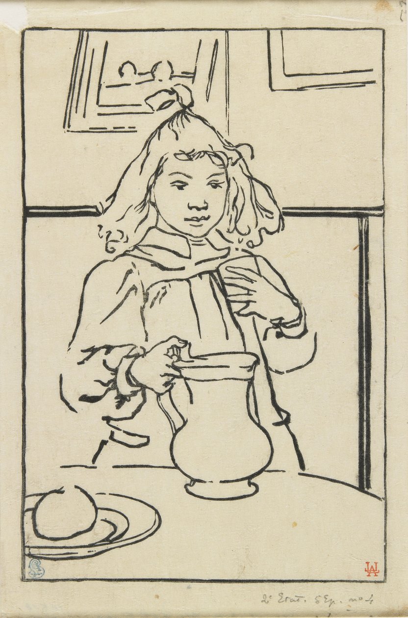 Mladá dívka se džbánem, 1890 od Auguste Louis Lepère
