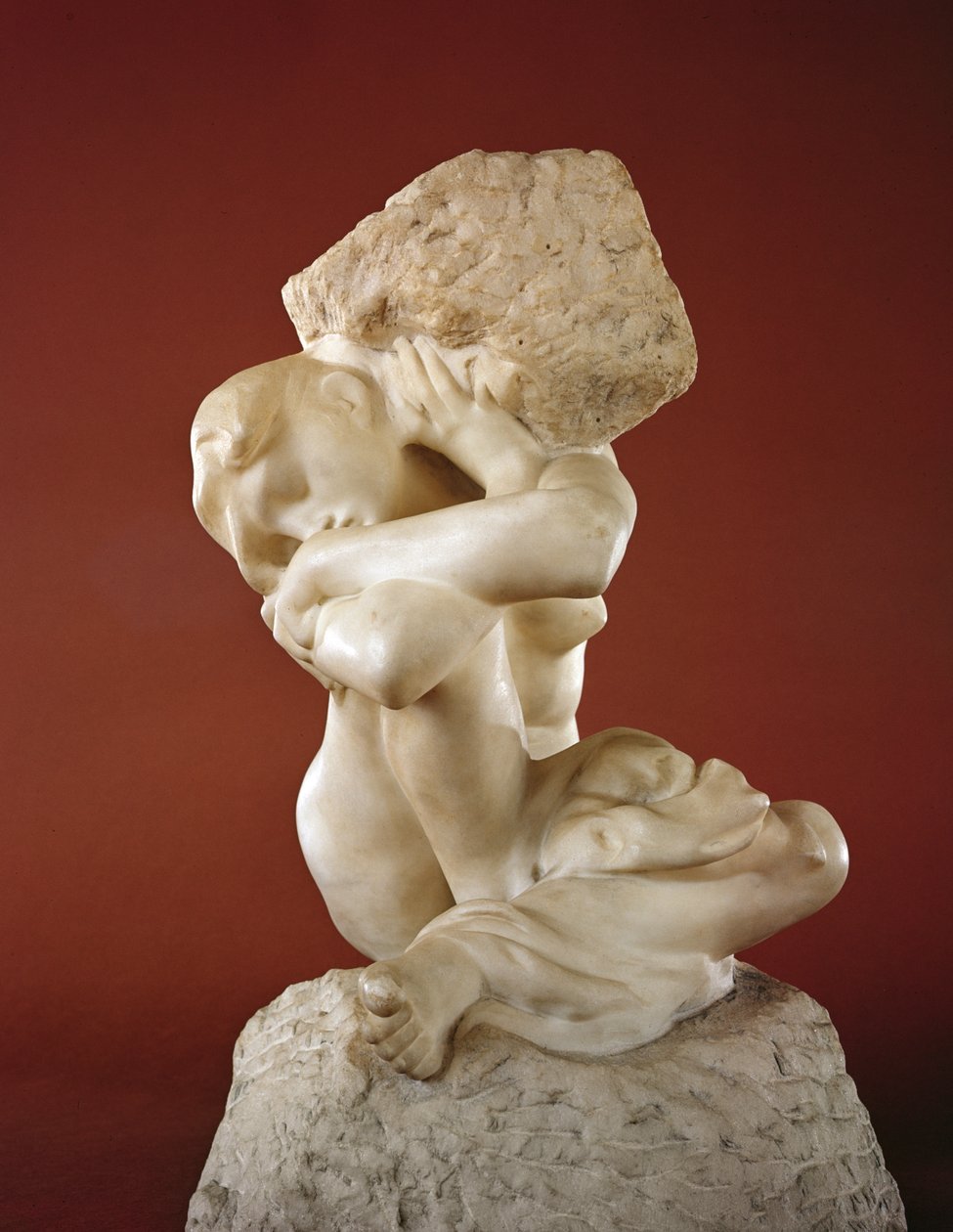 Karyatida s kamenem, 1881-82 (mramor) od Auguste Rodin