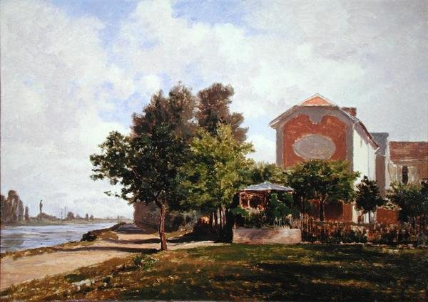 Kabaret Maurice v Bougival (olej na palubě) od Auguste Paul Charles Anastasi