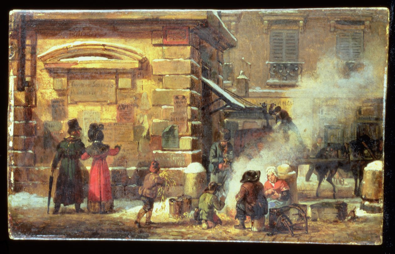 Francouzská pouliční scéna, 1821 od Auguste Xavier Leprince