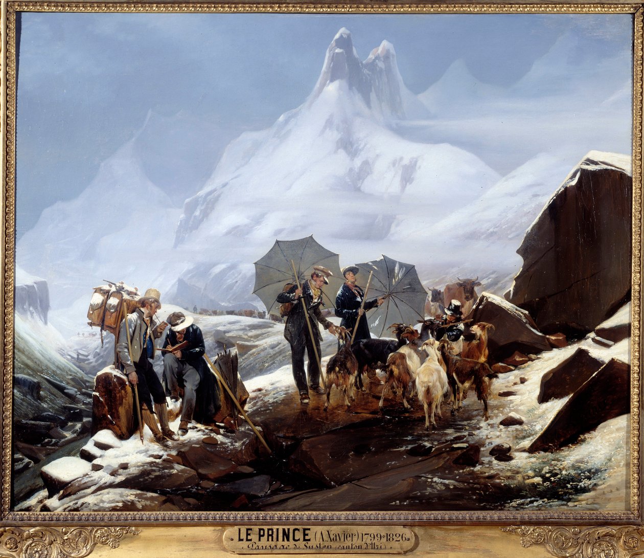 Krajina Susten (Švýcarské Alpy). Obraz od Augusta Xaviera Leprince (1799-1826) od Auguste Xavier Leprince