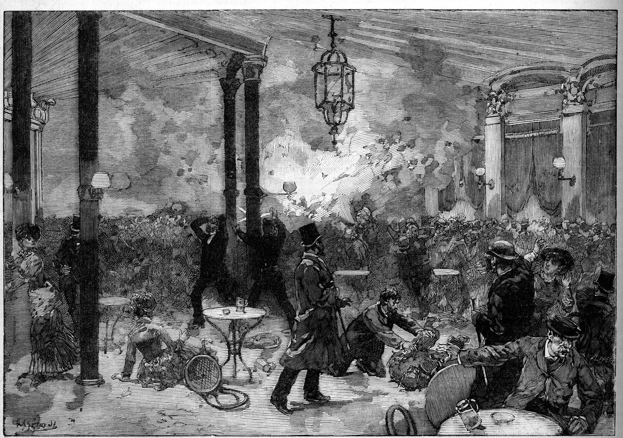 Anarchistický útok v Lyonu od Auguste (after) Gerardin
