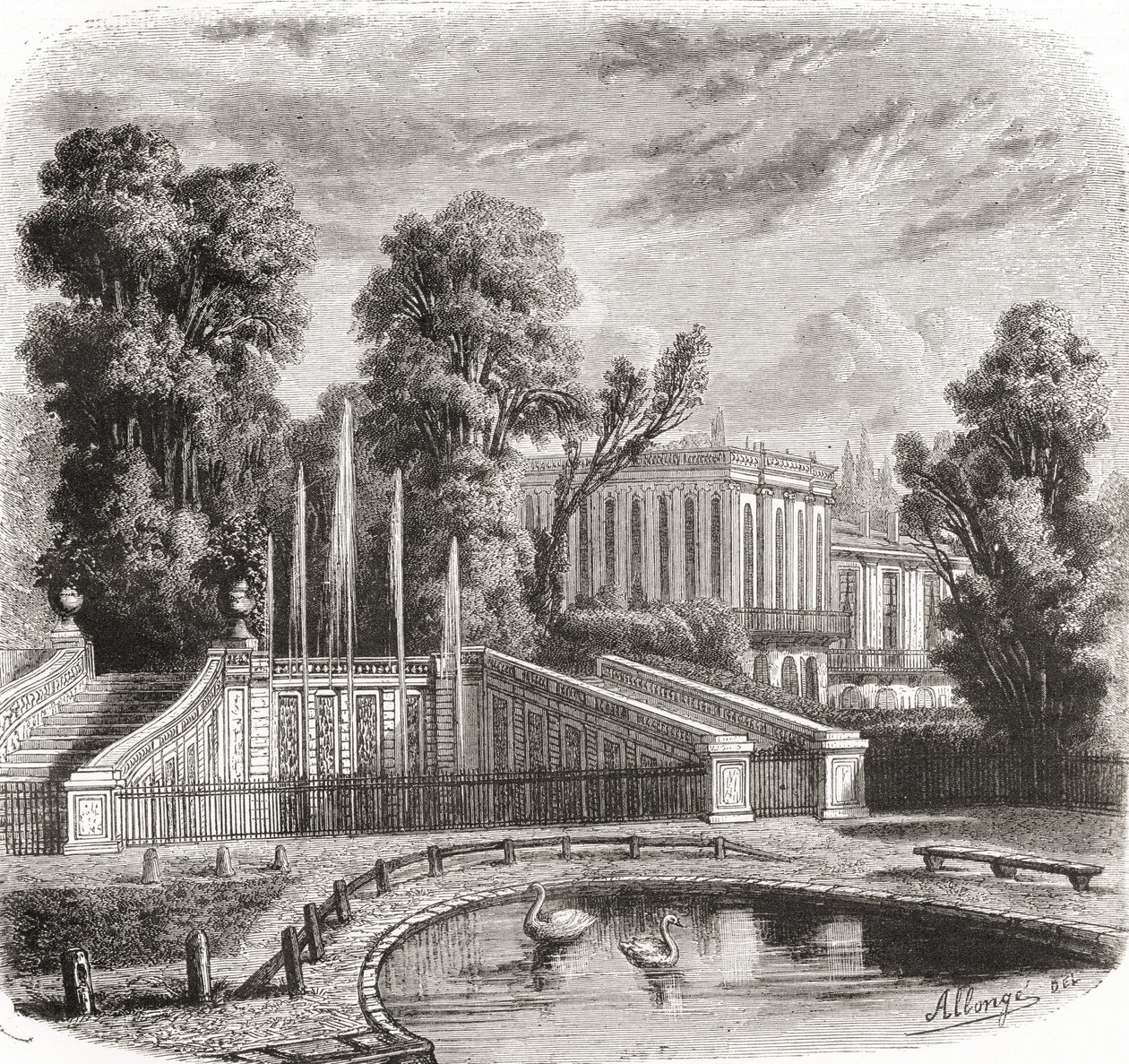 Le Petit Trianon ve Versailles, Francie, 19. století od Auguste Allonge