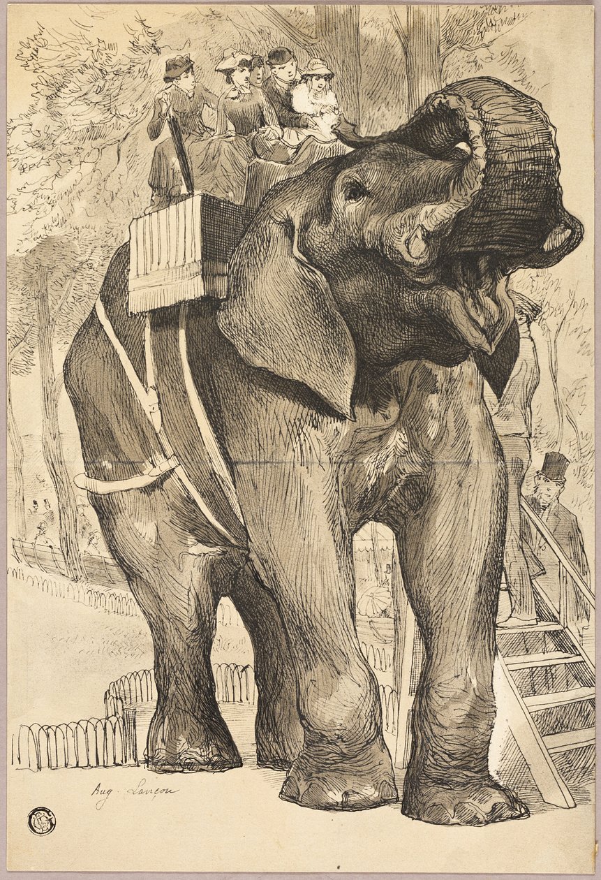 Slon s jezdci od Auguste Andre Lancon