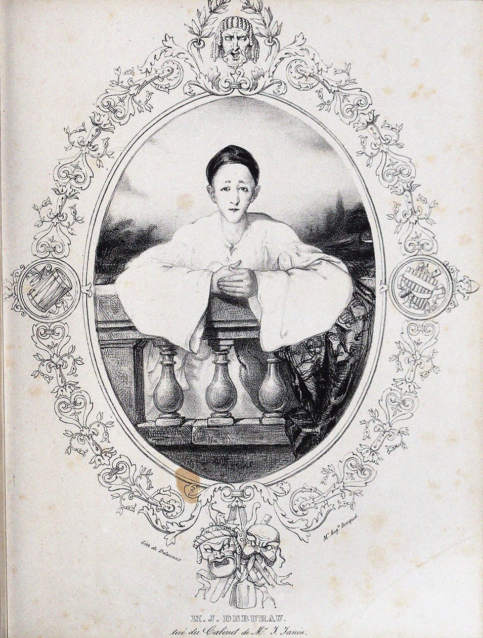 Jean-Gaspard Deburau jako Pierrot, 1845 od Auguste Bouquet