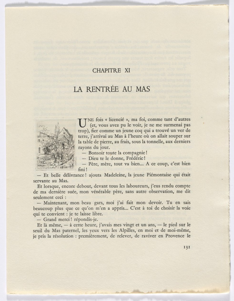 Frédéric Mistral: Mémoires et Recits Frédéric Mistral: budovy a stromy (strana 131) od Auguste Brouet