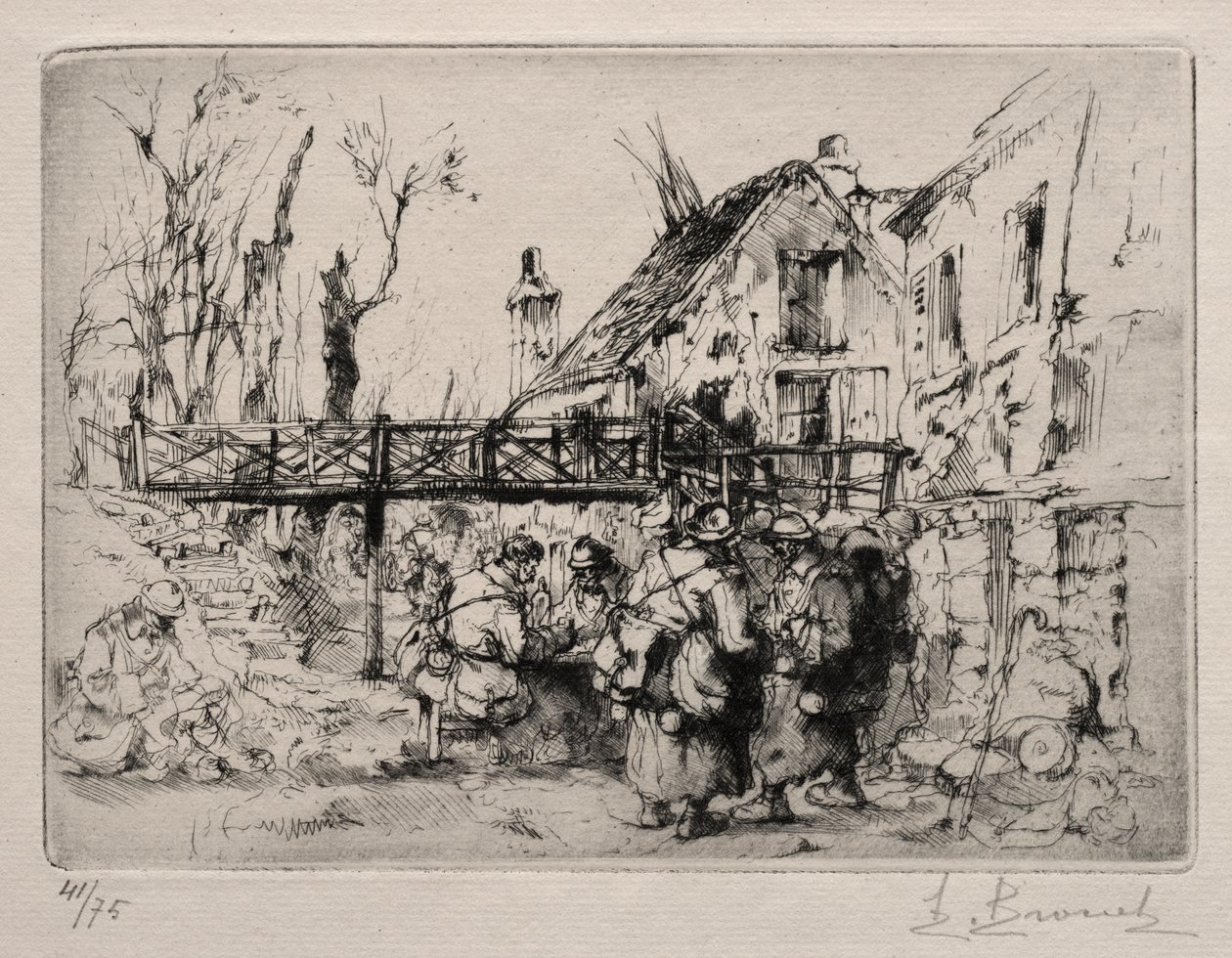 Zastávka ve vesnici od Auguste Brouet