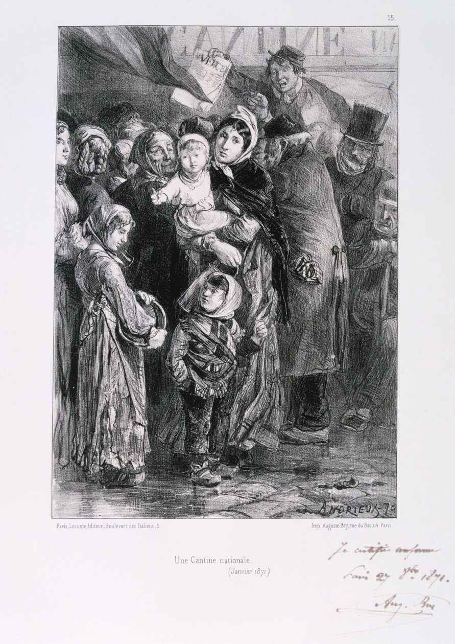 Cantine Nationale, obležení Paříže, francouzsko-pruská válka, leden 1871 od Auguste Bry