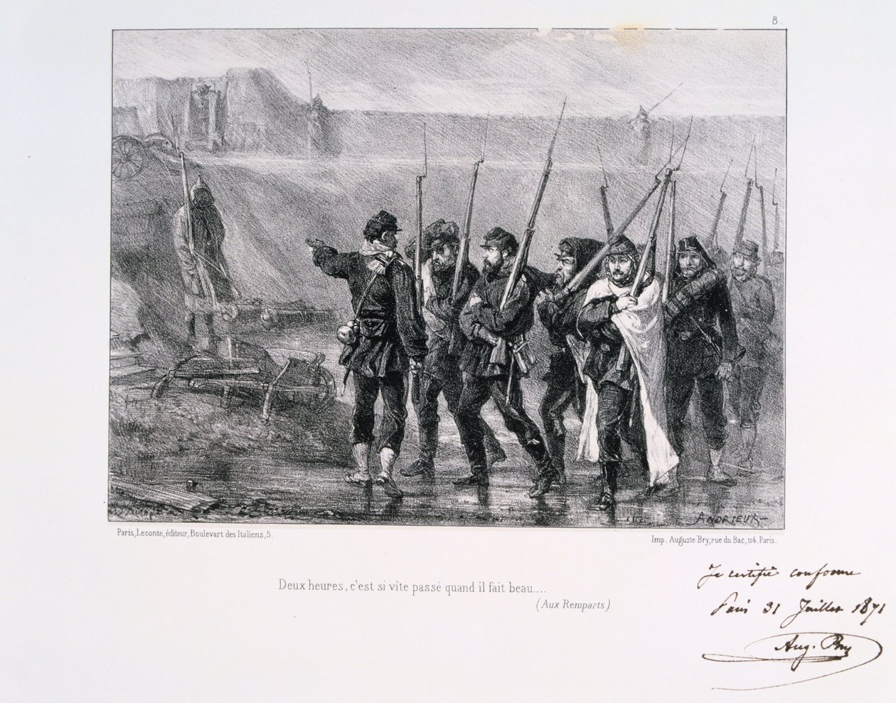 Dvě hodiny utečou tak rychle, když je pěkné počasí, Siege of Paris, 1870-1871 1871 od Auguste Bry
