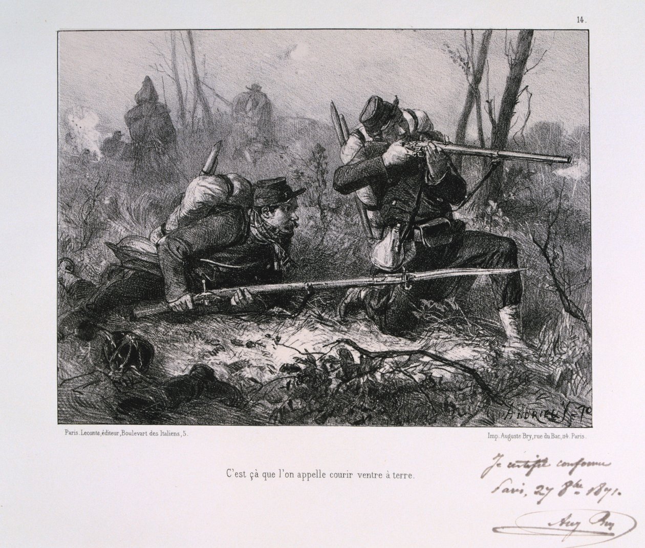 Francouzští vojáci, obléhání Paříže, 1871 od Auguste Bry