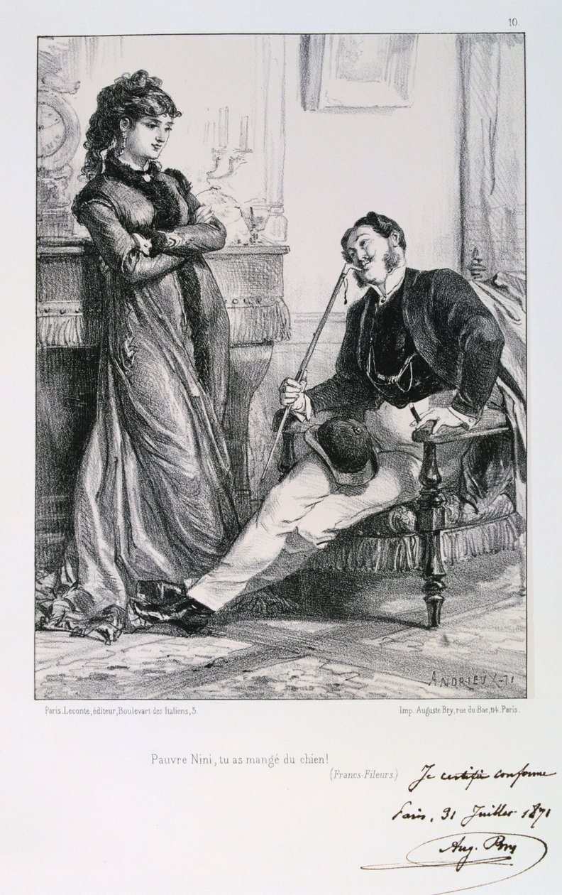 Pauvre Nini, tu as mange du chien!, Obležení Paříže, 1871. od Auguste Bry