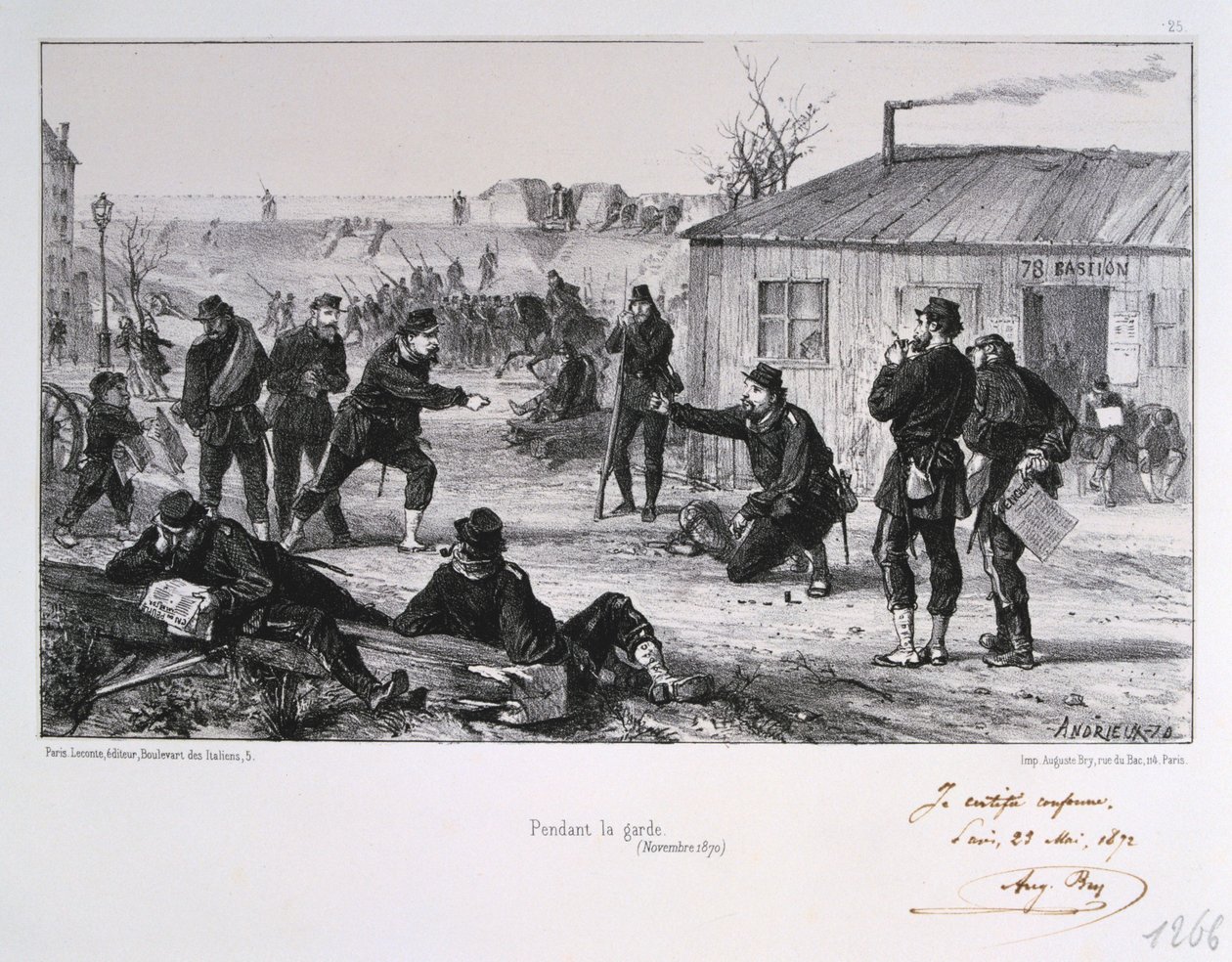 Přívěsek la garde, obležení Paříže, francouzsko-pruská válka, listopad 1870 1872 od Auguste Bry