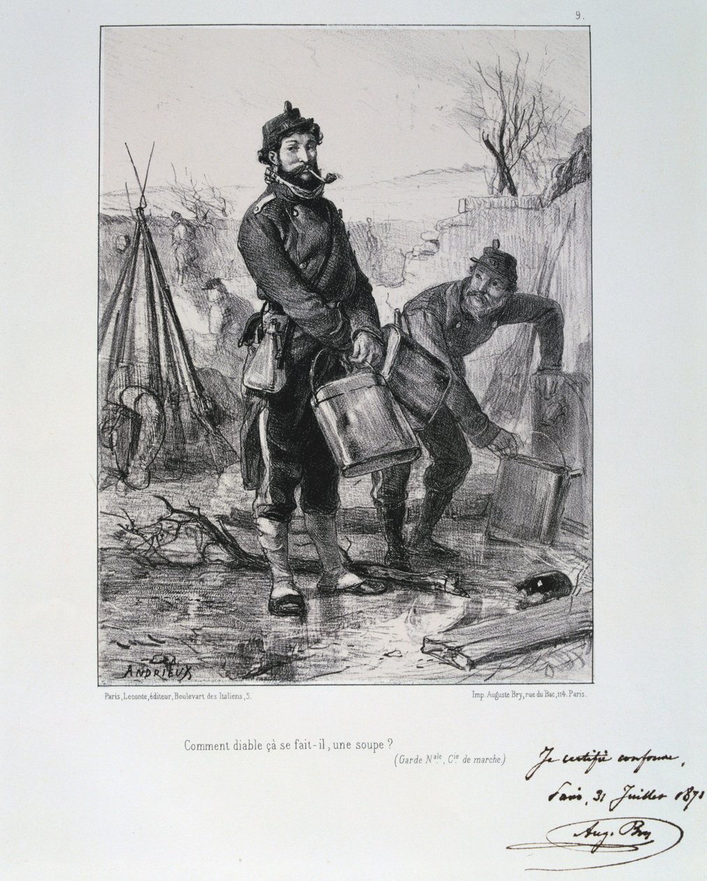 Vojáci z Garde Nationale, obléhání Paříže, 1870-1871 od Auguste Bry