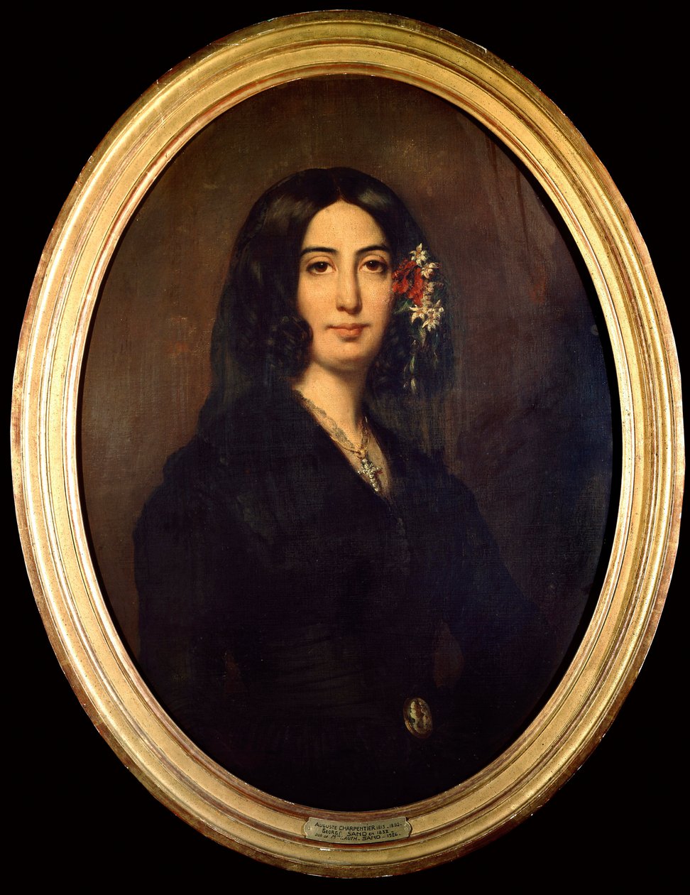 Portrét George Sandové (Aurore Dupin, Baronne Dudevant) (1804-1876) v roce 1832. Obraz Auguste Charpentier (1813-1880) Paris Musee Carnavalet od Auguste Charpentier