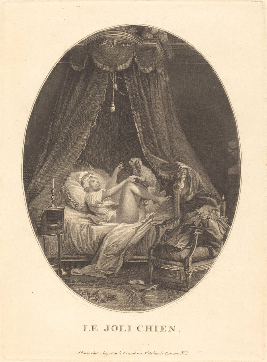 Krásný pes od Auguste Claude Simon Legrand after Nicolas Lavreince