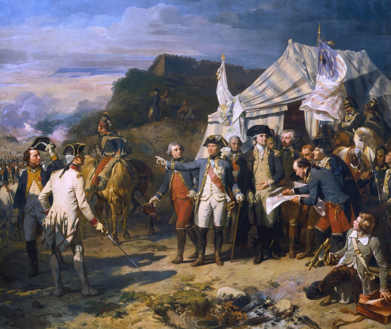 Obléhání Yorktownu, 1781 c1836 od Louis Charles Auguste Couder