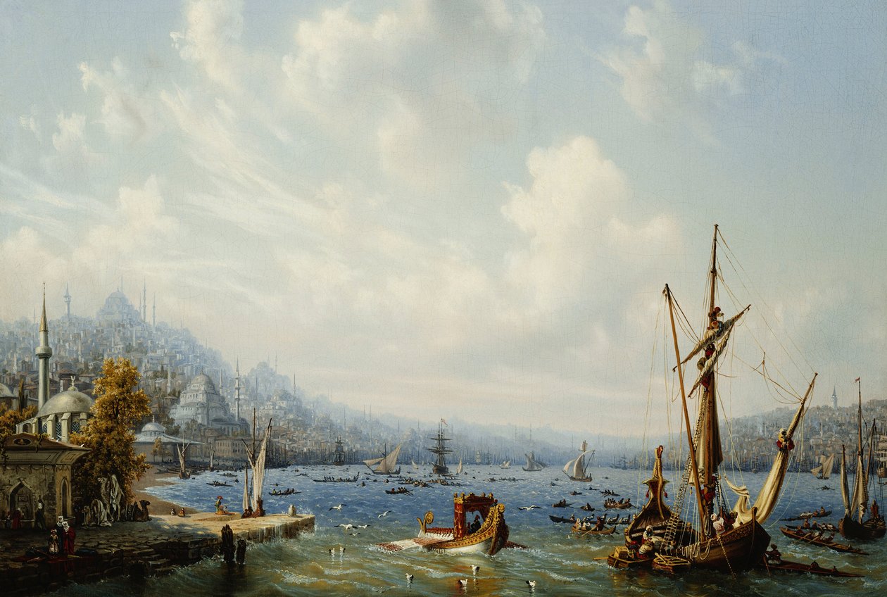 Lodě na Bosporu, u Konstantinopole, 1846 od Auguste Etienne Francois Mayer