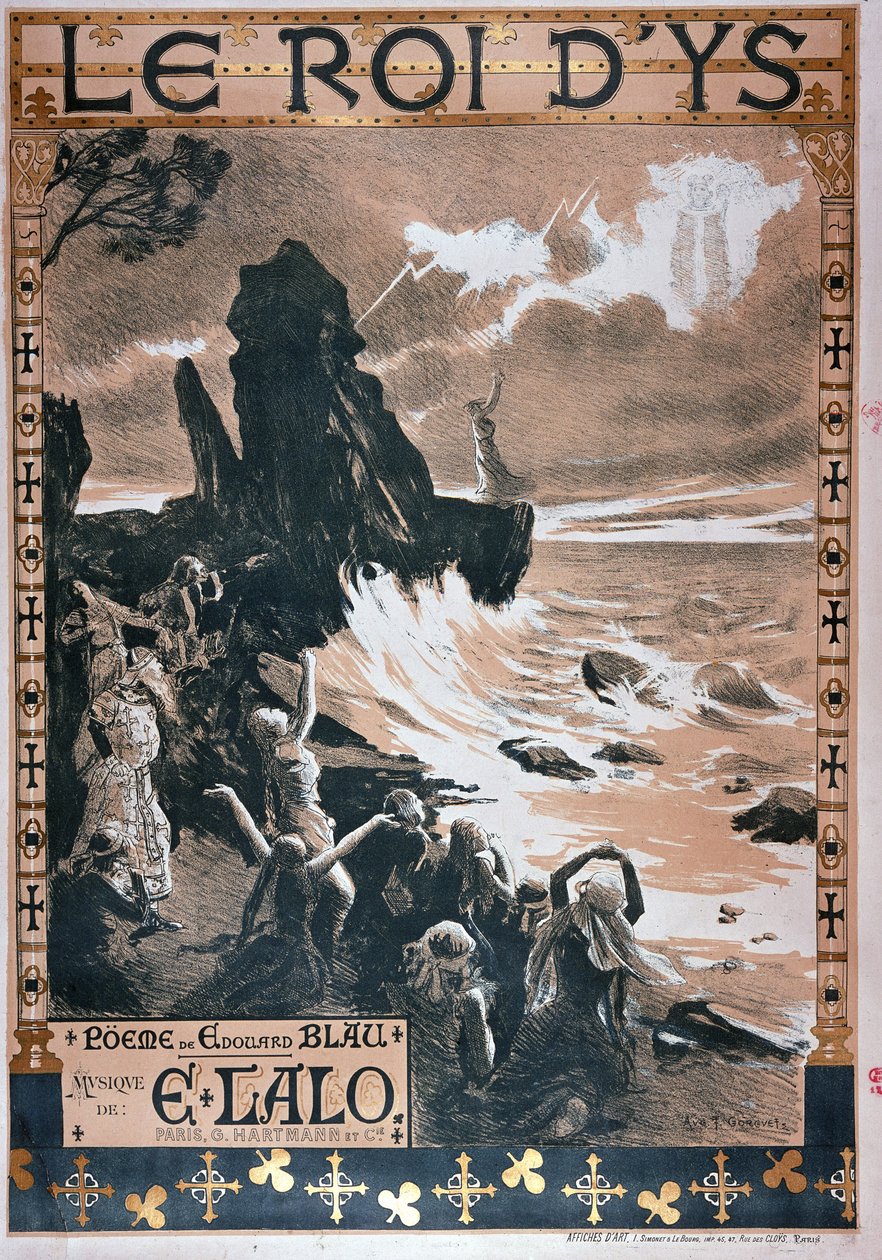 Plakát k opeře Le Roi dYs od Edouarda Blaua a Edouarda Lalo, 1888 od Auguste Francois Gorguet