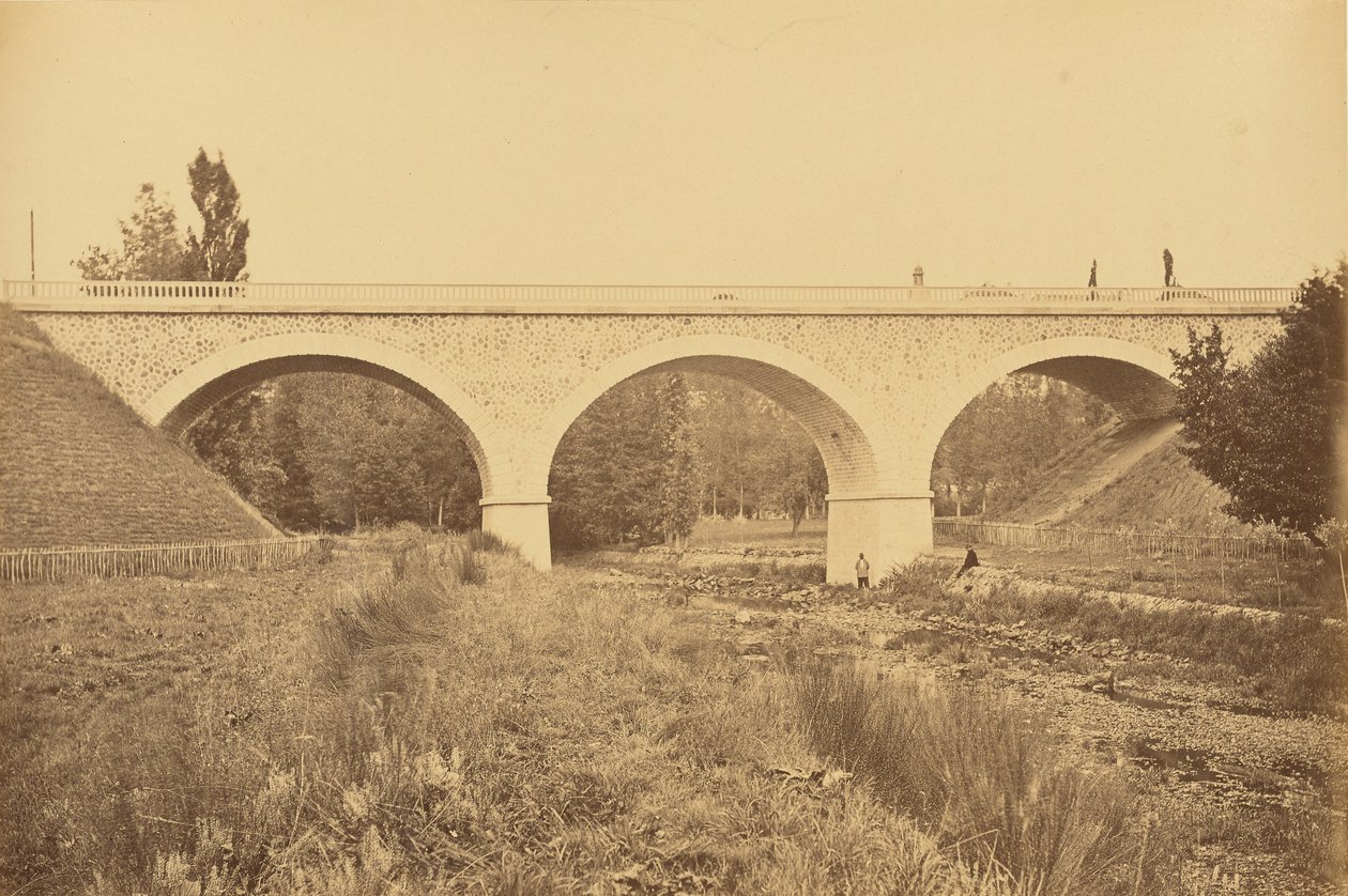 Viadukt přes řeku Rýn u Pradines od Auguste Hippolyte Collard