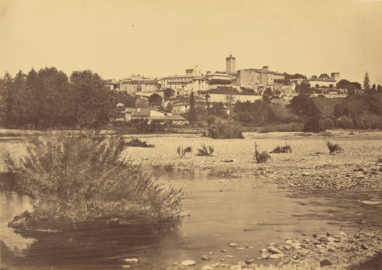 Vesnice Chazay, pohled od železniční trati od Auguste Hippolyte Collard