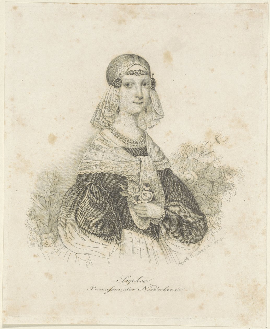 Portrét Sophie, princezny Nizozemska od Auguste Hüssener