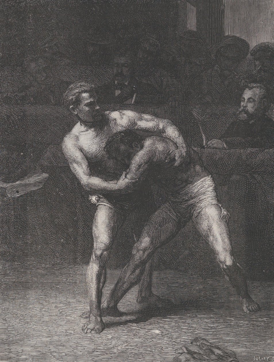 Wrestlers The Wrestlers, z Le Monde Illustré, 22. května 1875. od Auguste Joliet