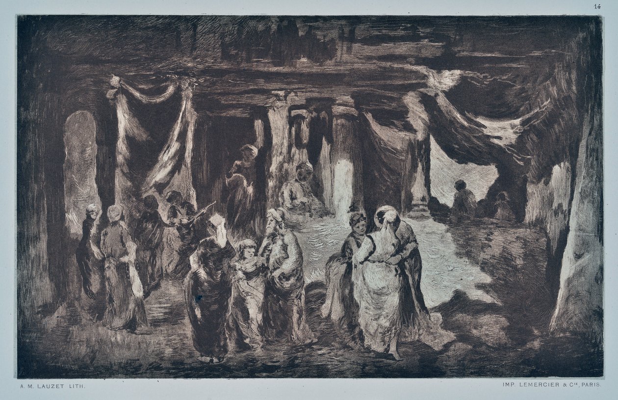 Bazar v Orientu (kresba) od Auguste Lauzet