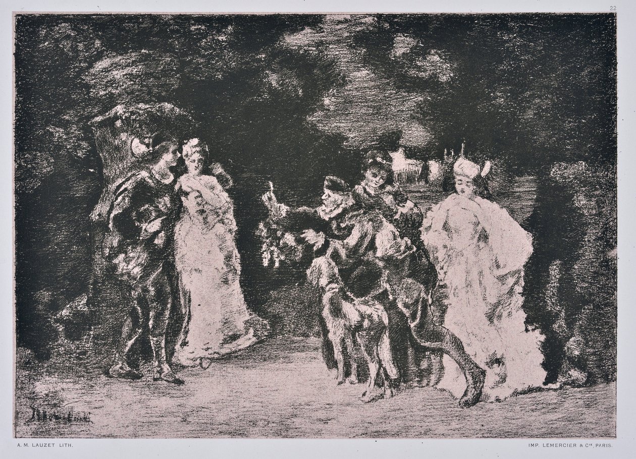 Cena za tanec (kresba) od Auguste Lauzet