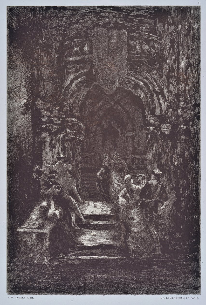Schodiště (nákres) od Auguste Lauzet