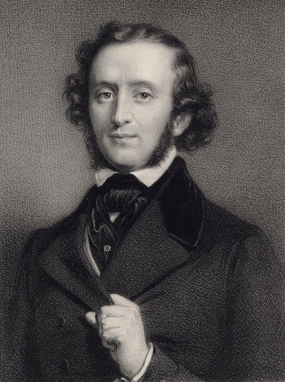Portrét pianisty a skladatele Felixe Mendelssohna Bartholdyho 1809-1847. od Auguste Lemoine