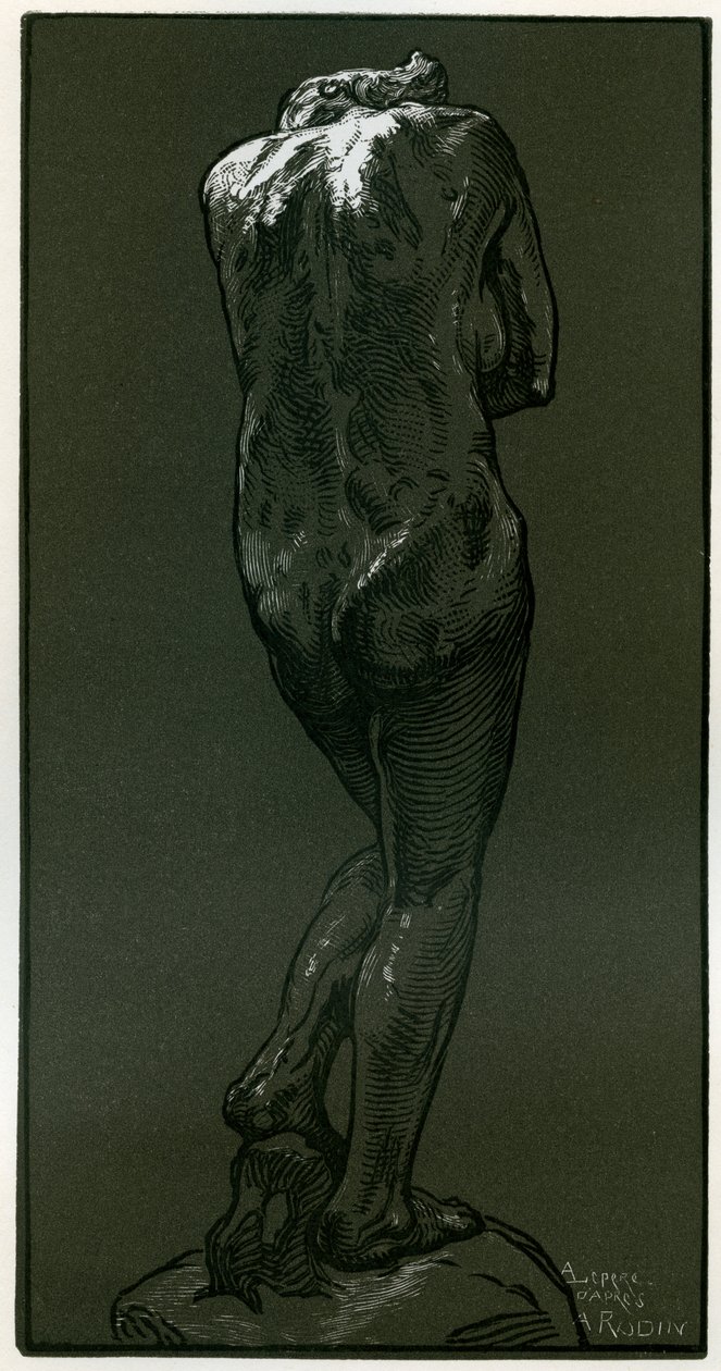 Dřevoryt podle sochy od Rodina, 1898. od Auguste Louis Lepère