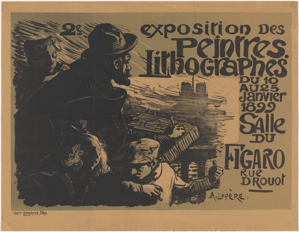 Plakát k druhé výstavě Peintres Lithographes 2. expozice des peintres litografes (název na předmětu) od Auguste Lepere