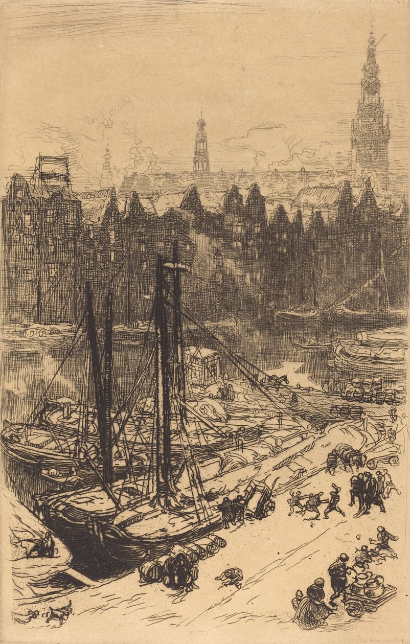 Amsterdam Pohled z hotelu Victoria Amsterdamvue de Victoria Hotel, 1901. od Auguste Lepere