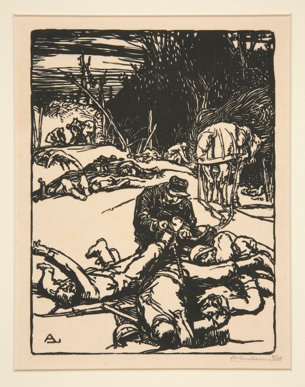 Apr?s le combat (After the Battle), z La Guerre de 1914, první série, č.14 od Auguste Lepere