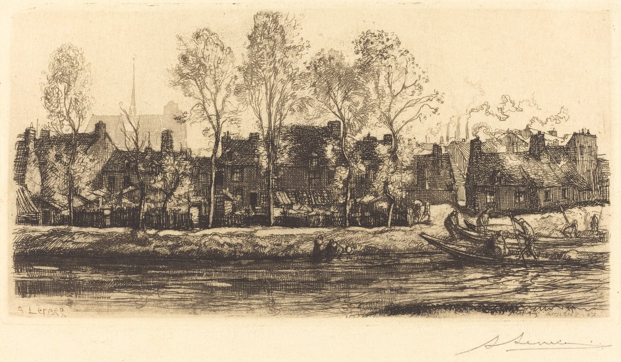 Banks of the Somme v Amiens od Auguste Lepere