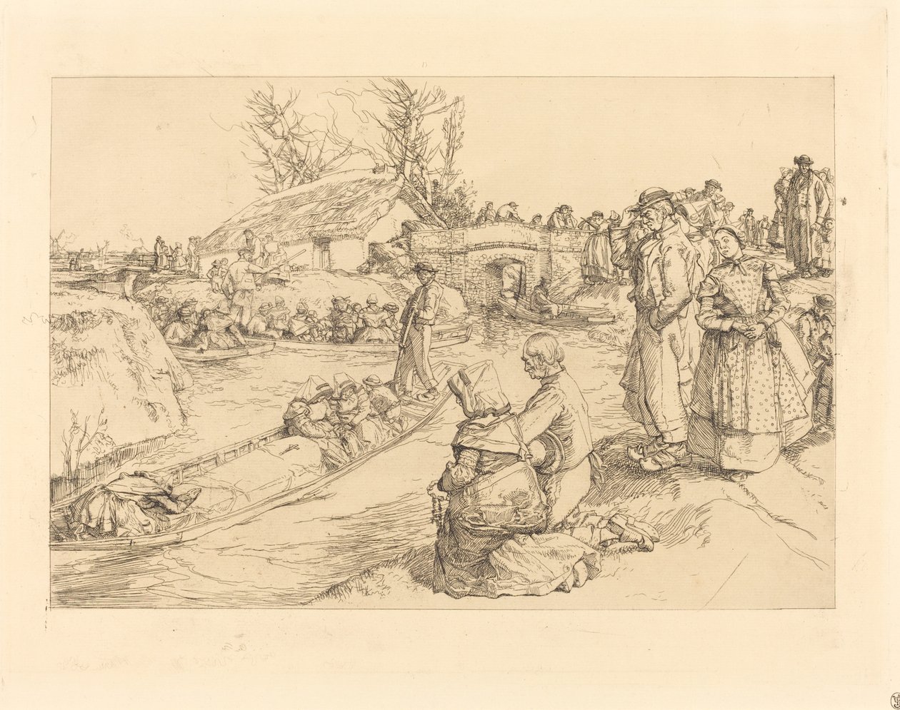 Pohřeb ve Vendeen Marsh od Auguste Lepere