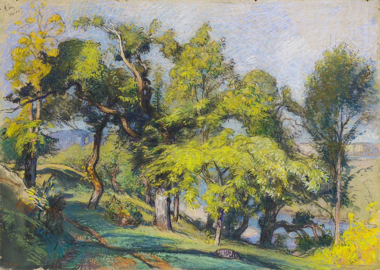 Kaštany nad řekou od Auguste Lepere