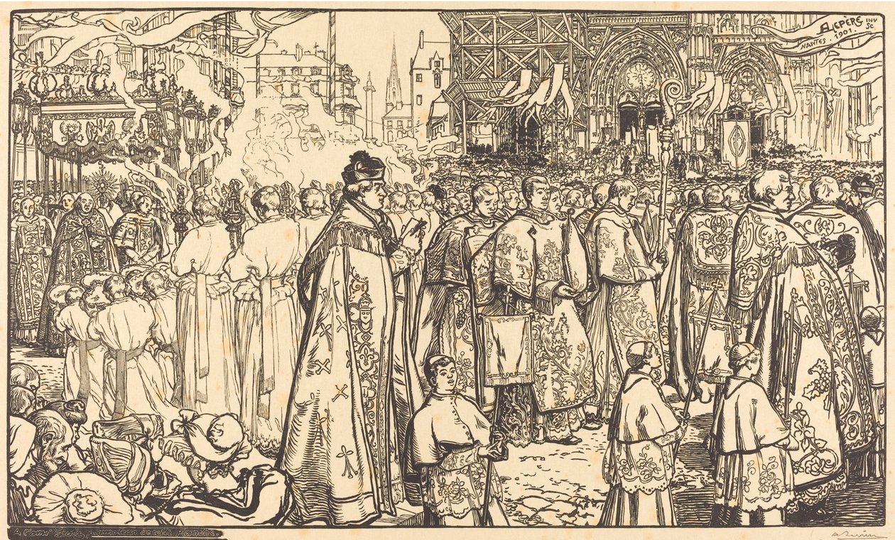 Procesí Corpus Christi v Nantes Procesí Fete Dieu v Nantes, 1901. od Auguste Lepere