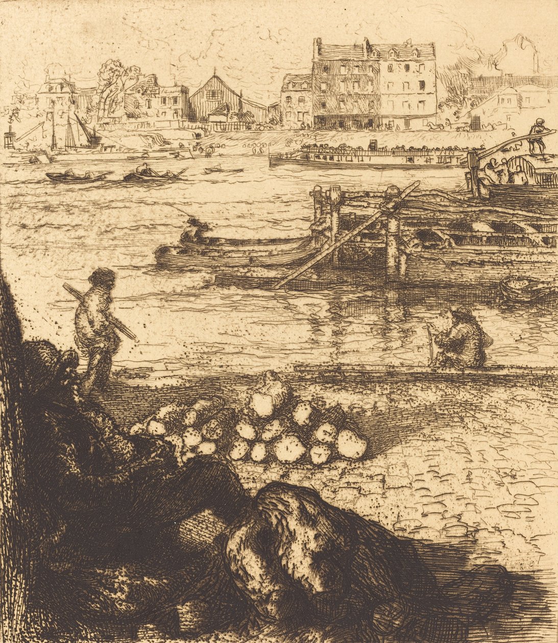 Dockman, Pier v La Gare Le debardeur, quai de La Gare, 1894. od Auguste Lepere