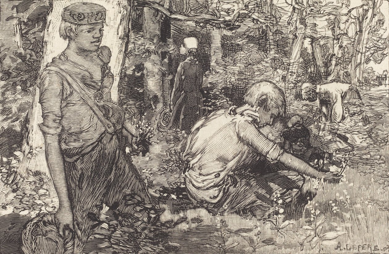 Shromáždění májové lilie La cueillette du muguet, 1908. od Auguste Lepere