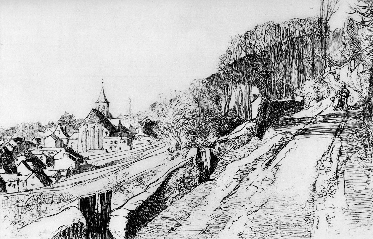 LEglise de St Prix, c1870-1910 1924 od Auguste Louis Lepère